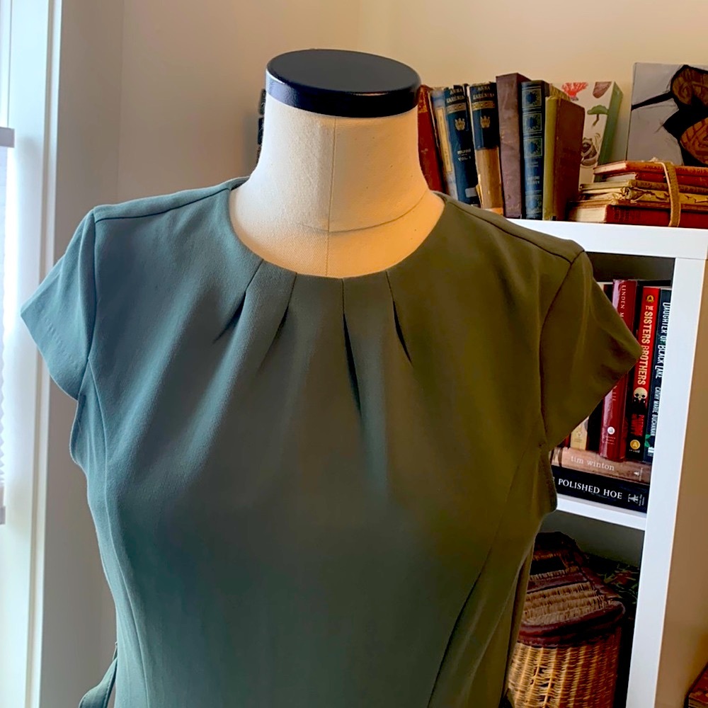 H&M sage green day dress